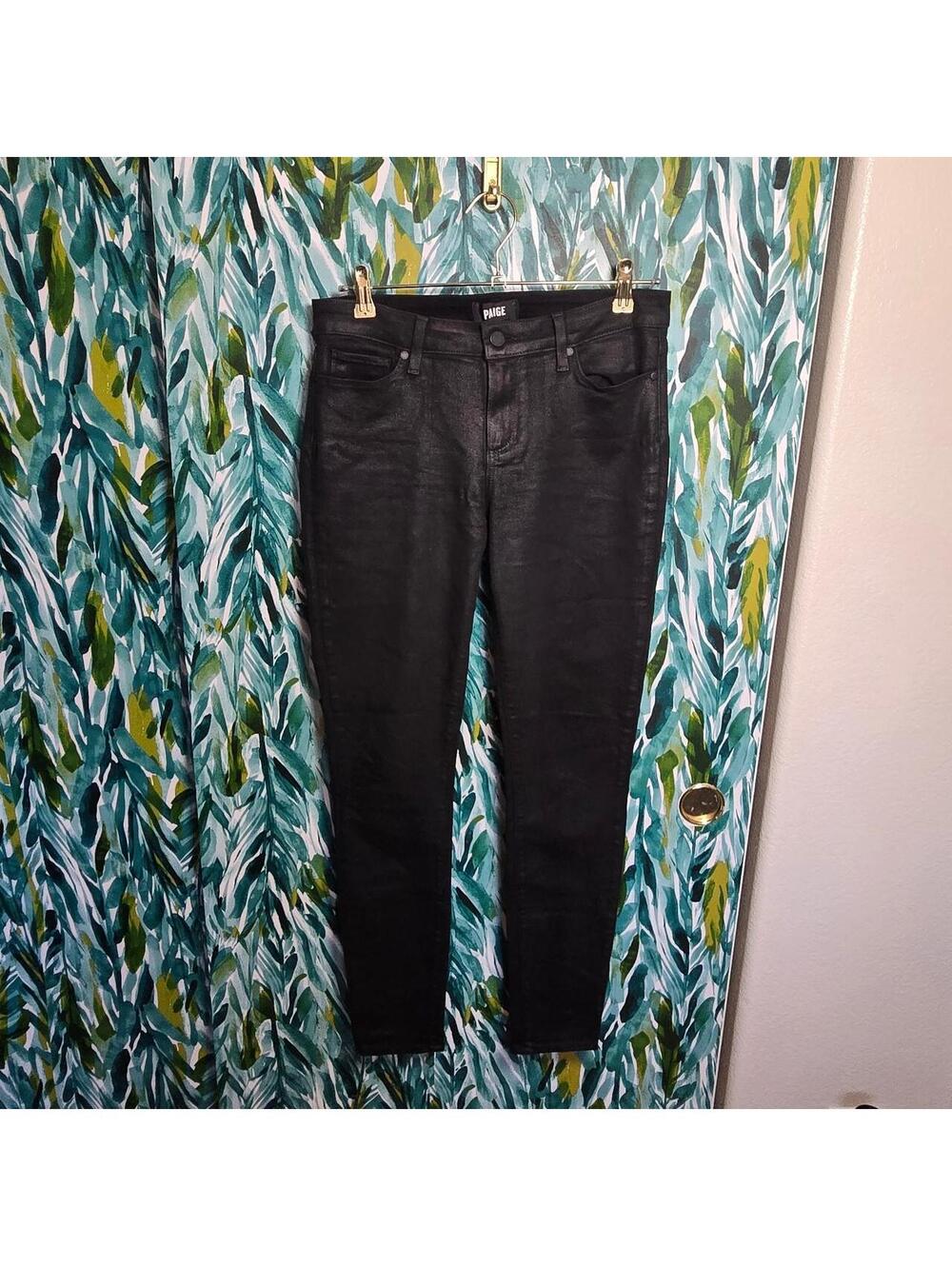 PAIGE Verdugo Ultra Skinny Black Jeans Black Fog Luxe Coating
